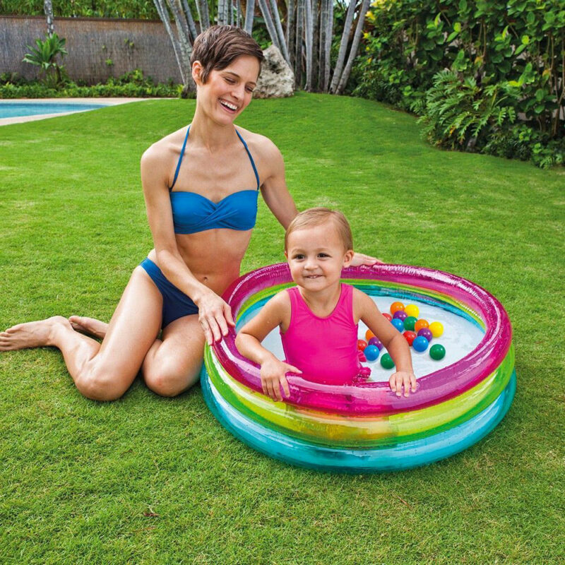 Pataugeoire Gonflable Bebe Intex Avec Balles Colorees 86 Cm 1