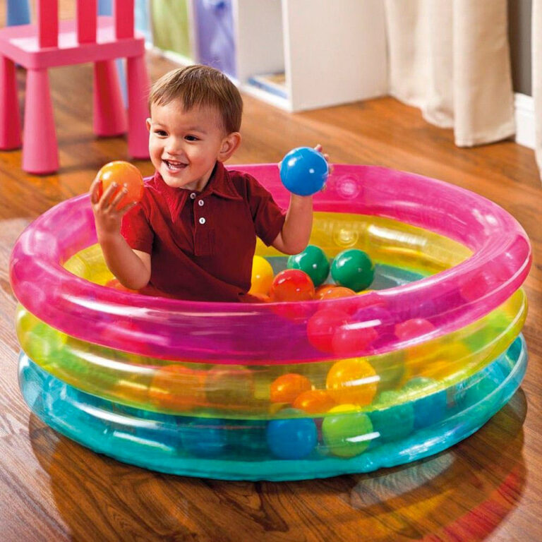 Pataugeoire Gonflable Bebe Intex Avec Balles Colorees 86 Cm 3