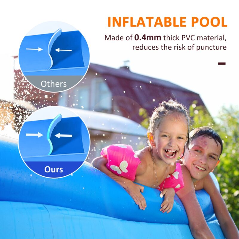 Piscine Familiale Rectangulaire Bleue Ideale Jardin Et Terrasse Dimensions 2 6m X 1 7m 5