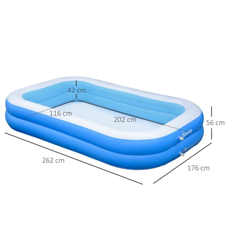 Piscine Familiale Rectangulaire Bleue Ideale Jardin Et Terrasse Dimensions 2 6m X 1 7m 7