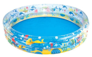 Piscine Gonflable Enfant 3 Anneaux Diametre 183 Cm Ideale Jeux Deau Exterieurs 2