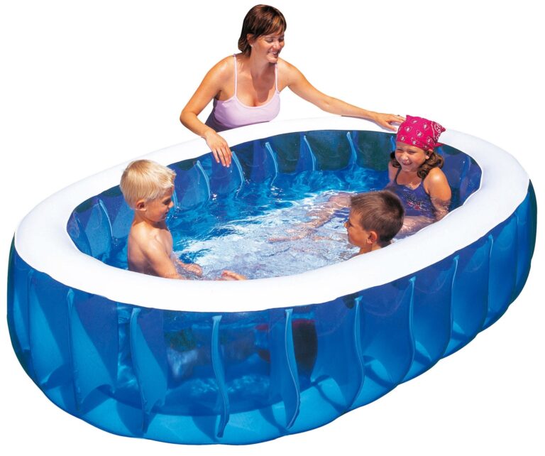 Piscine Gonflable Ovale Bleue Familiale 234cm Ideale Pour Jardin Et Enfants